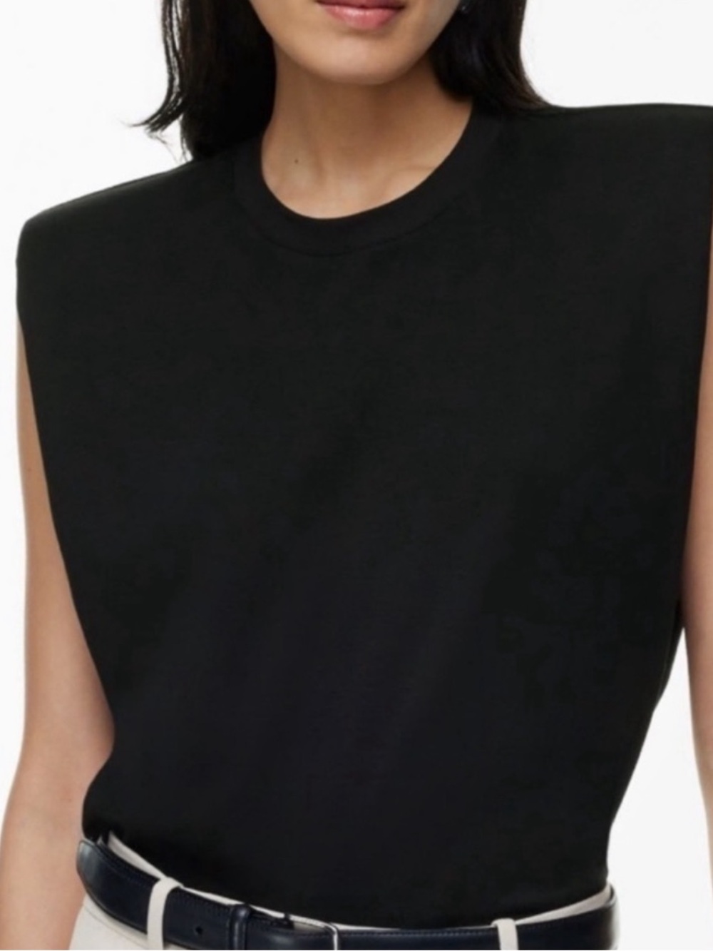 NWT F21 Ribbed Knit Padded Shoulder Sweater
